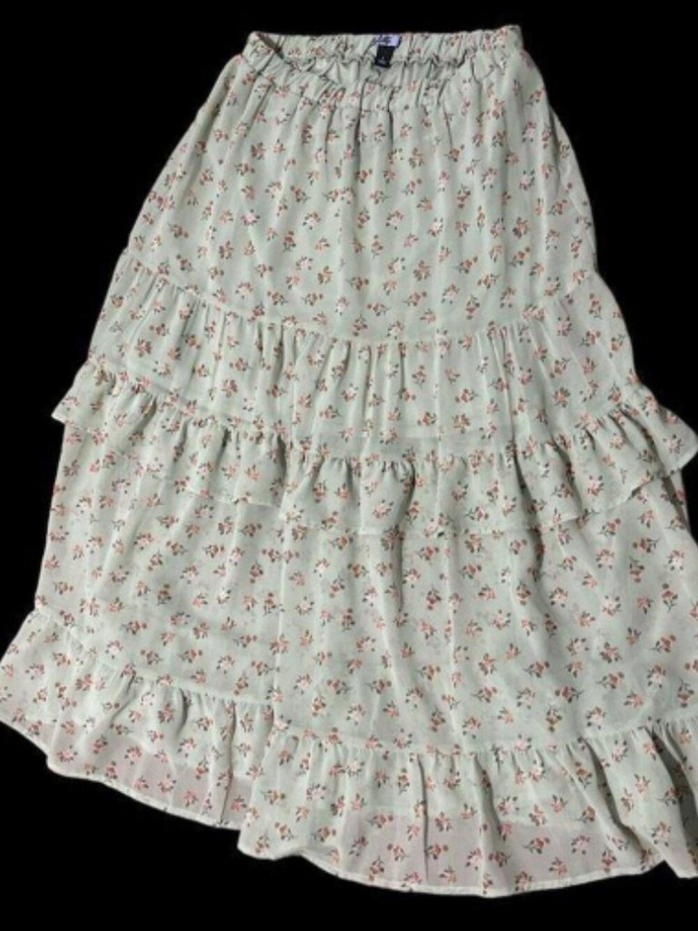 Vylette fresh floral ruffle skirt